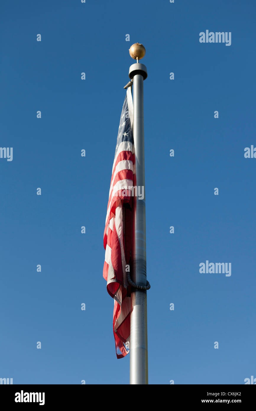 An American flag hanging down Stock Photo Alamy