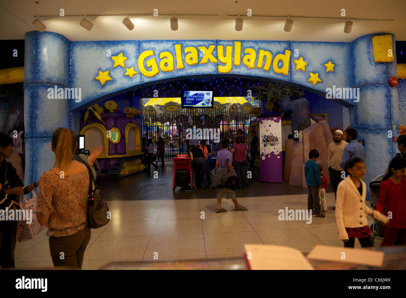 Galaxyland signboard at West Edmonton Mall, Alberta, Canada Stock Photo