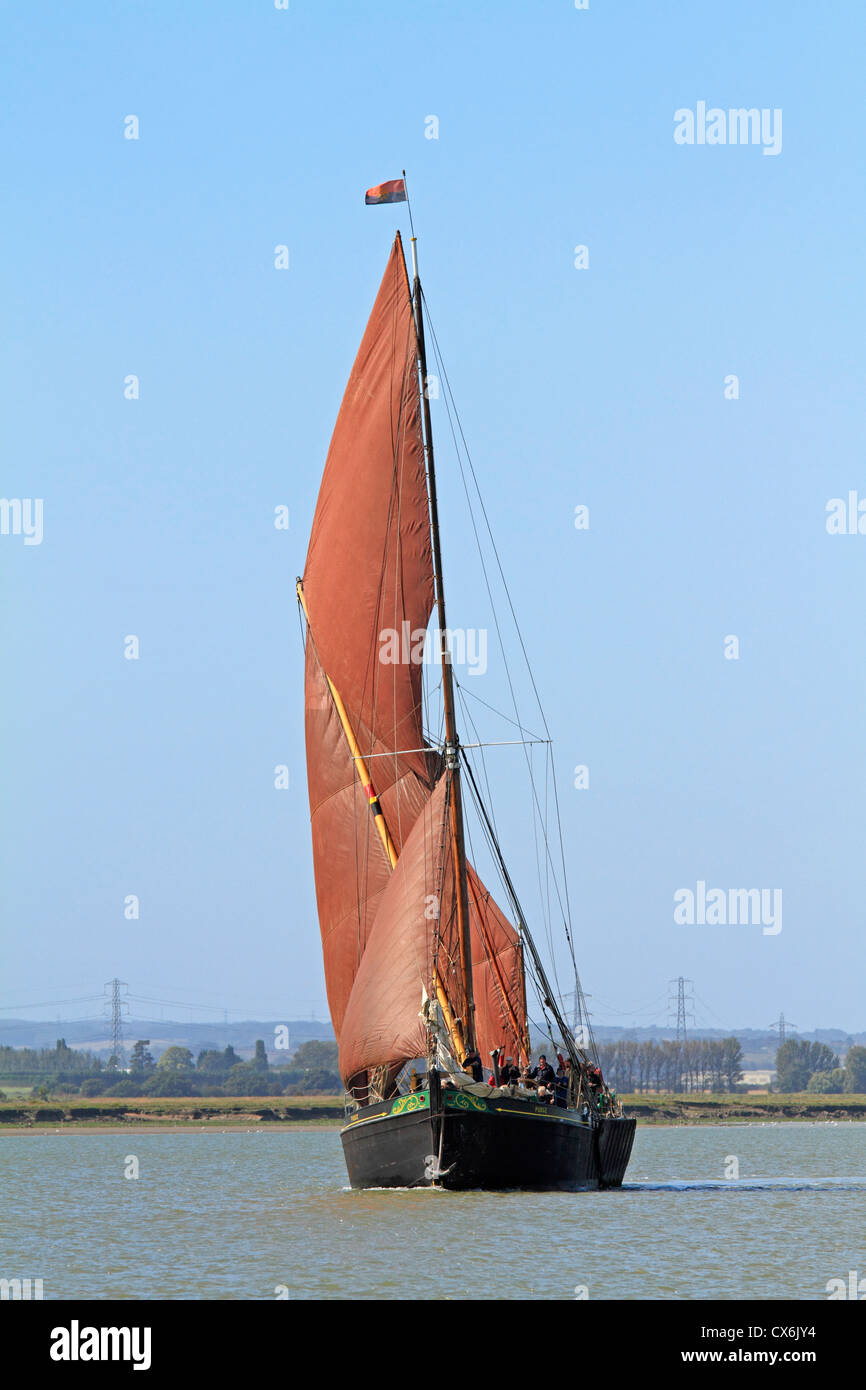 Thames sailing barge Pudge in the Swale estuary Stock Photo