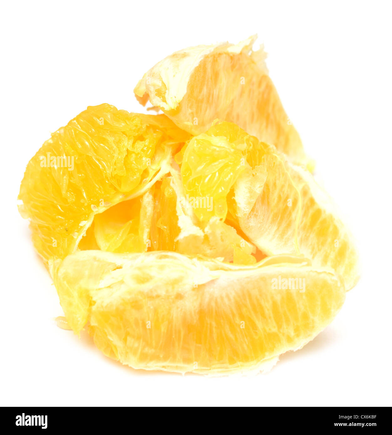 orange segments isolated on white Stock Photo Alamy