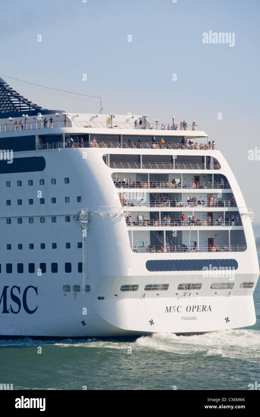 MSC Opera cruise ship in the Solent, Southampton Stock Photo