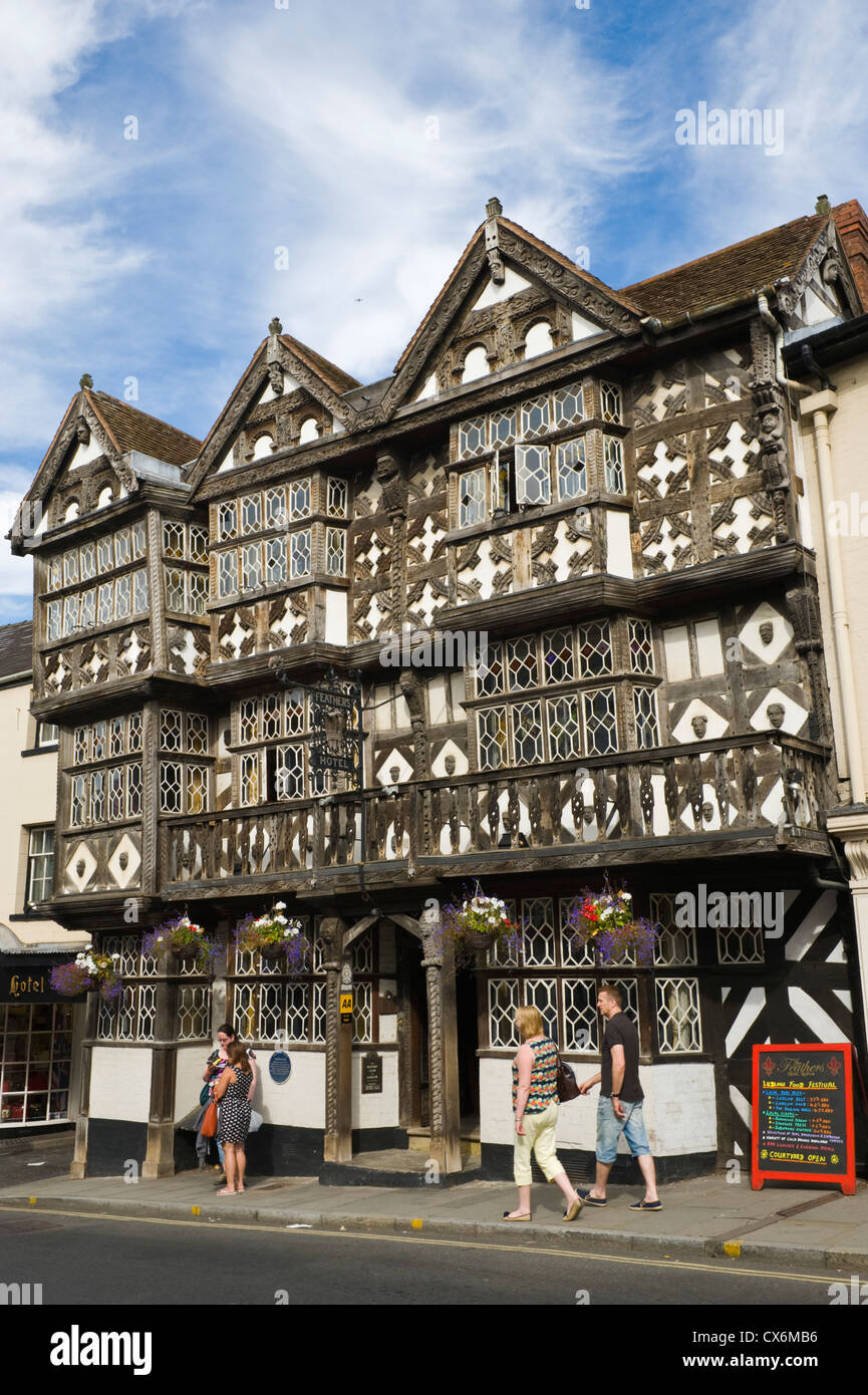 Exterior of The Feathers Hotel in Ludlow Shropshire England UK Stock Photo