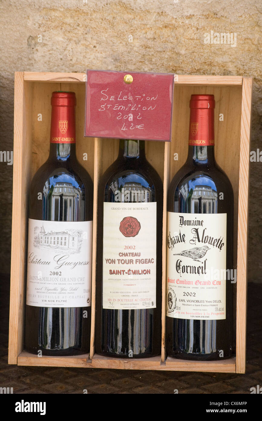 Wine on sale in SaintEmilion, Gironde, France Stock Photo Alamy