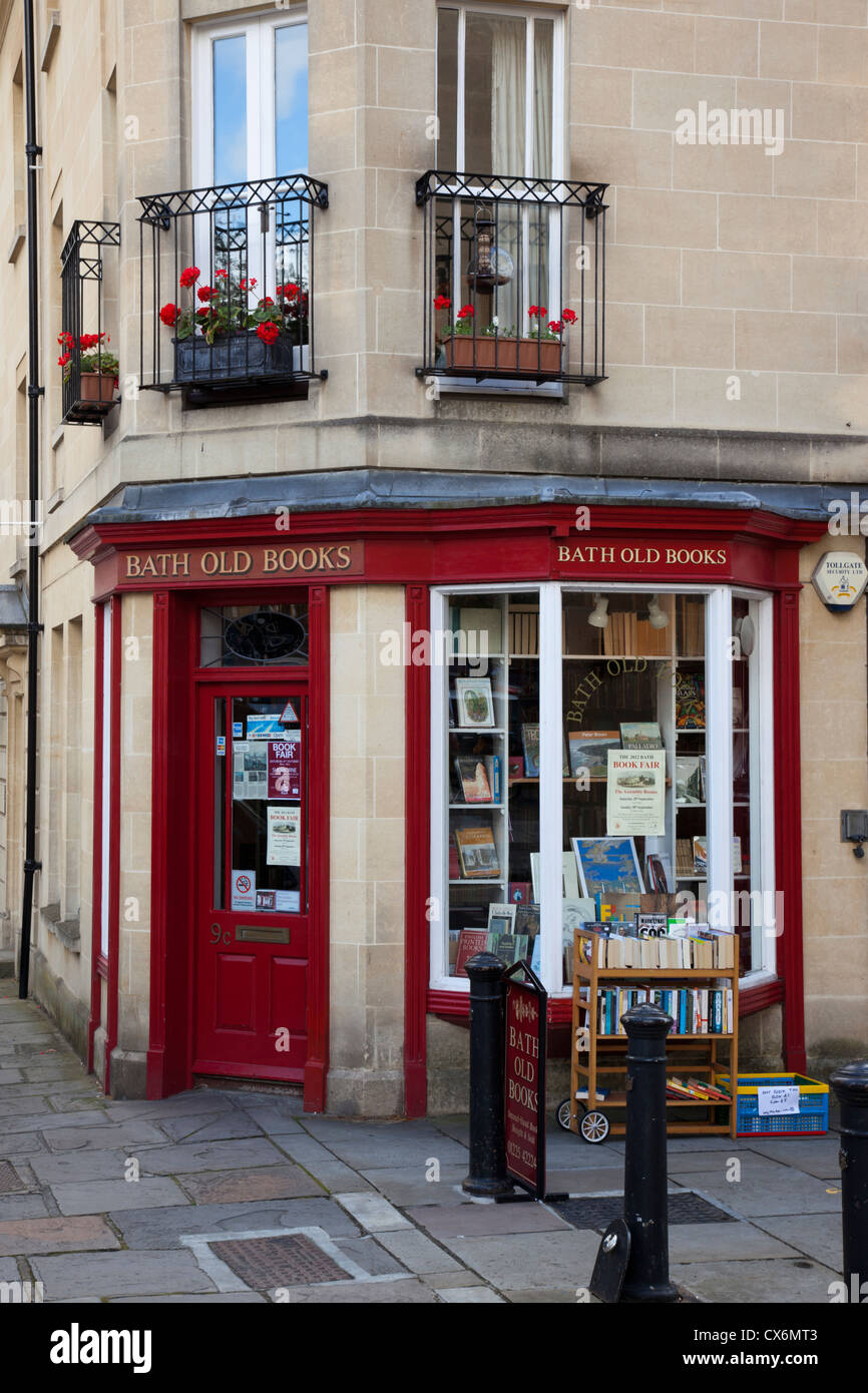 Exterior of Bath Old Books book shop, City of Bath, Somerset, England, UK Stock Photo