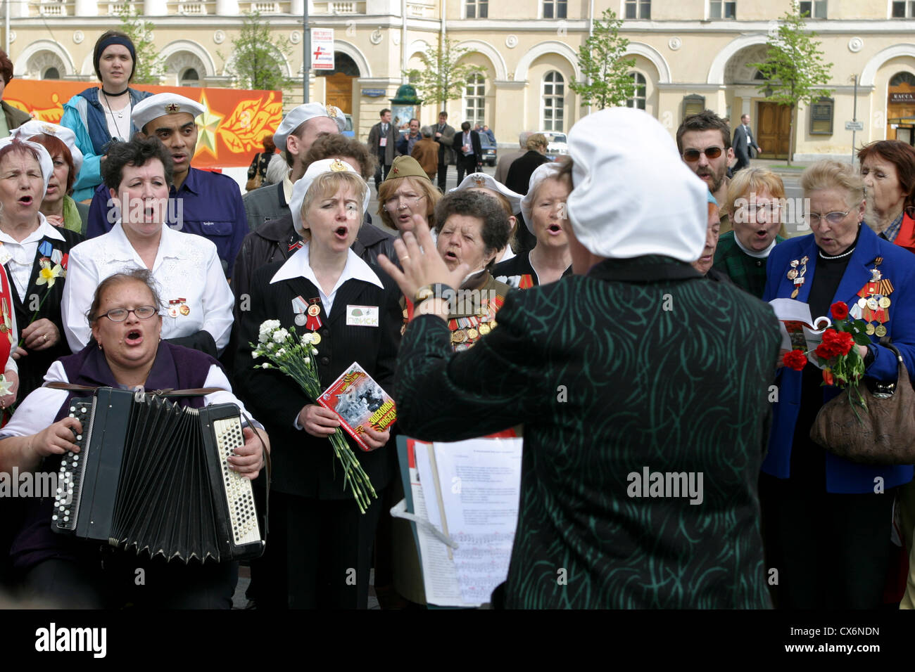 Russian war veterans celebrating the WWII victory on Victory Day near ...