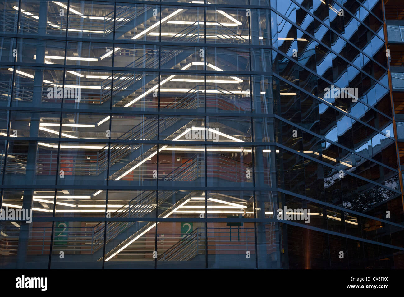 Reflection on parking ramp in Rochester,MN Stock Photo - Alamy