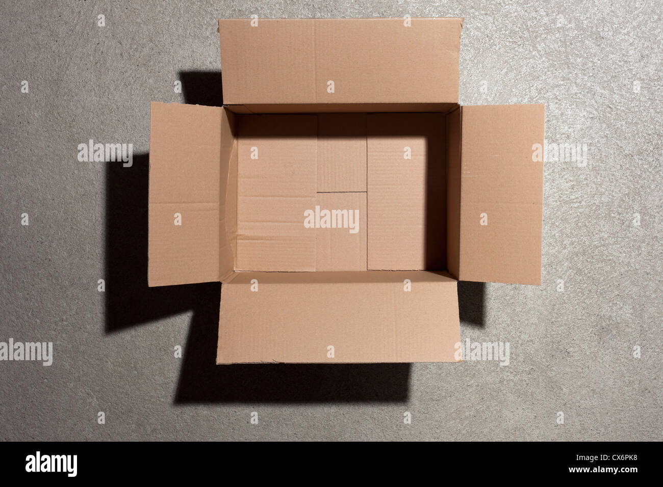 Open cardboard box Stock Photo