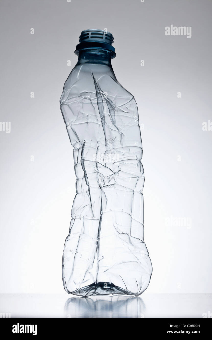 Plastic bottle out of shape Stock Photo