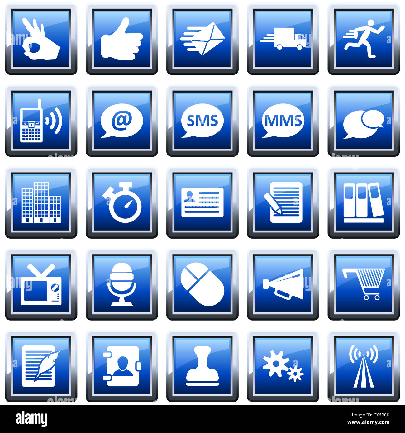 Office and communication icon set. Vector illustration Stock Photo - Alamy