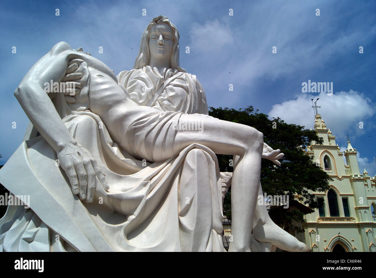 Pieta Michelangelo Jesus Christ and Mother Marry Statue on Church  Background View Stock Photo - Alamy