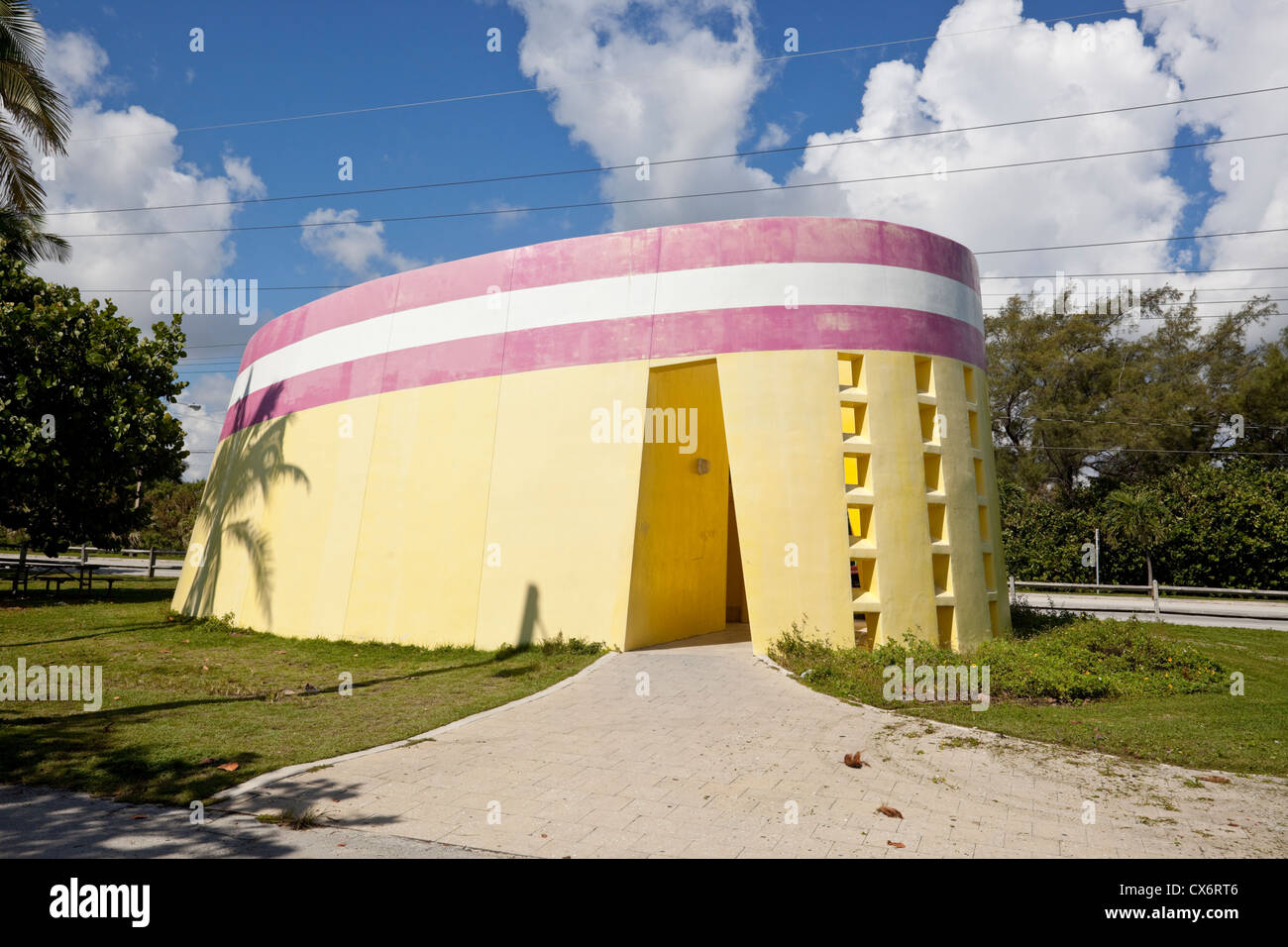 Public restrooms on Fisher Pier, Haulover Beach, Miami, Florida, USA