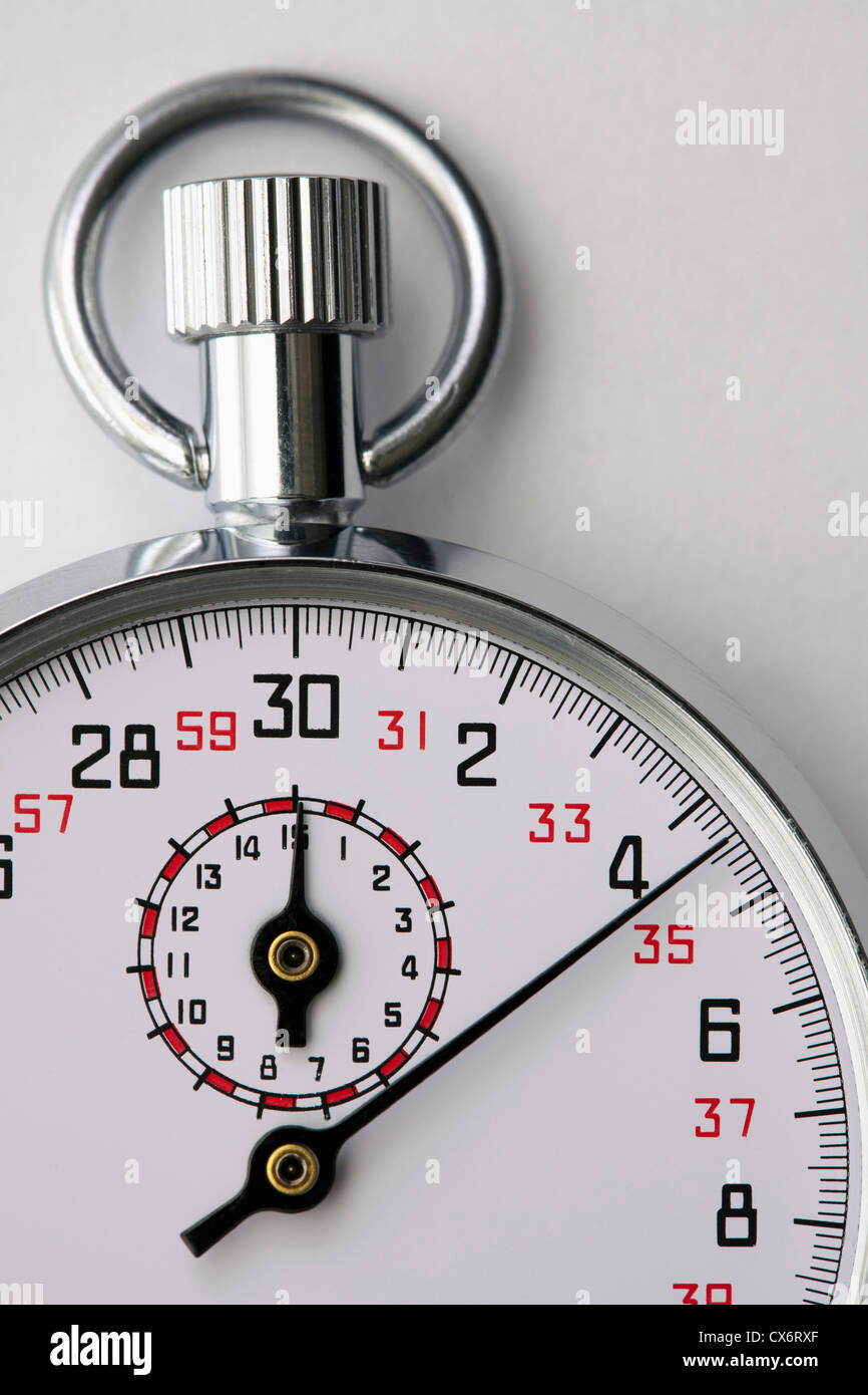 A moving stopwatch, closeup Stock Photo Alamy
