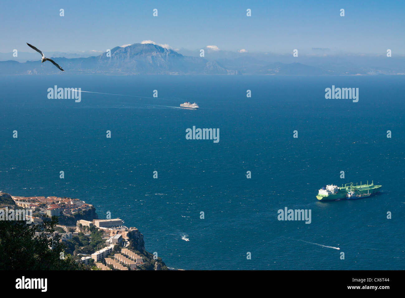Jebel Musa Mountain, the northernmost part of Morocco on the African side of the Strait of Gibraltar. Stock Photo