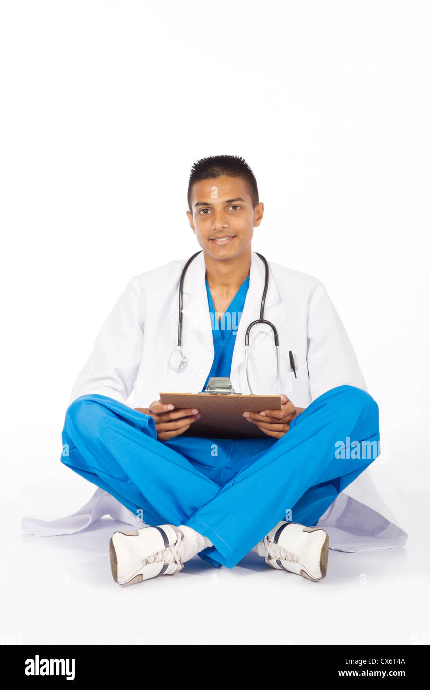 Doctor sitting on floor holding hi-res stock photography and images - Alamy