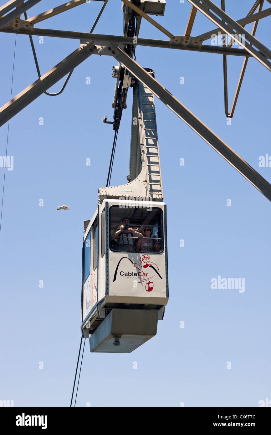 Photo of cable car on the Rock of Gibraltar. Stock Photo