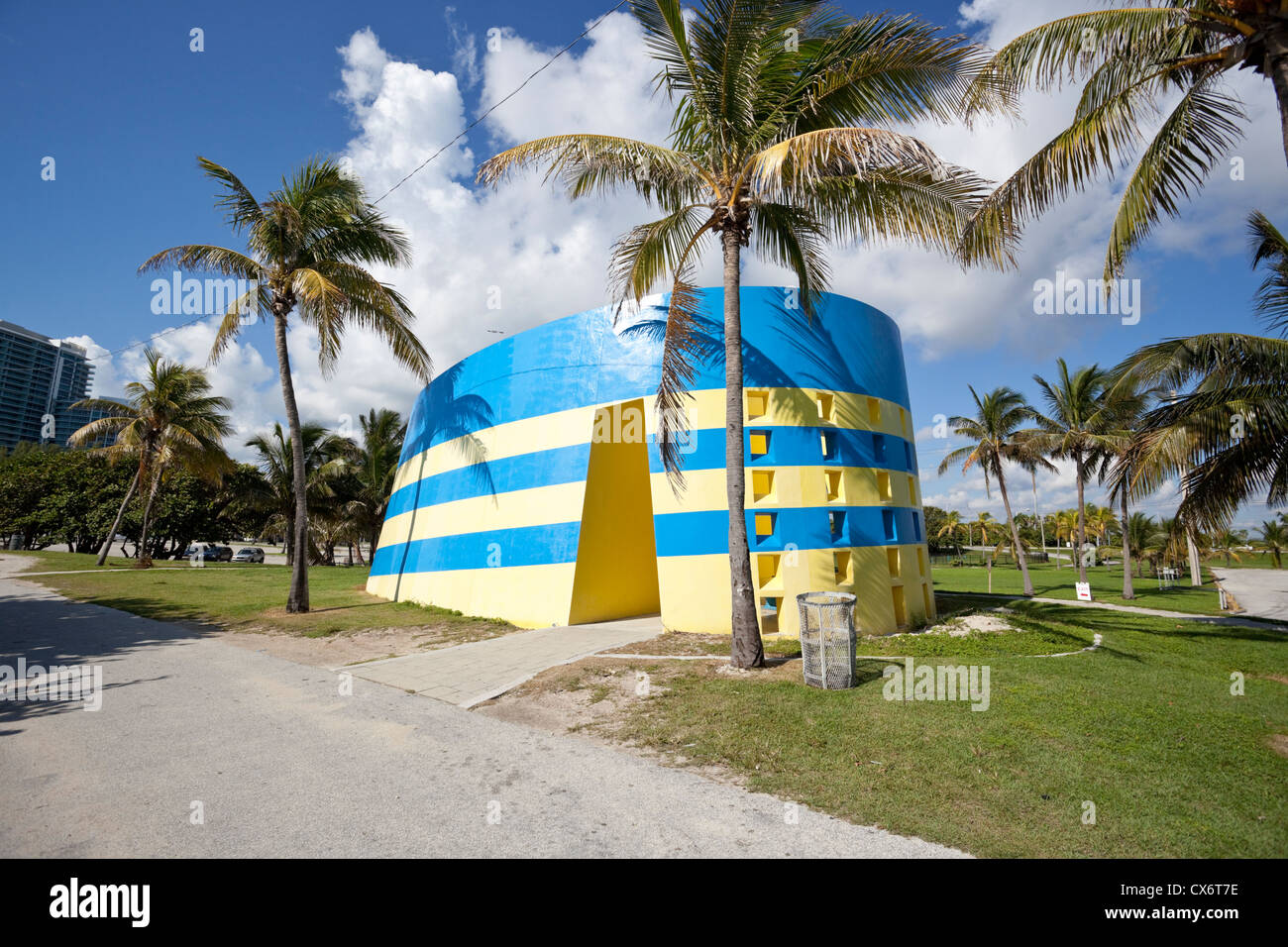 Public restrooms on Fisher Pier, Haulover Beach, Miami, Florida, USA Stock Photo