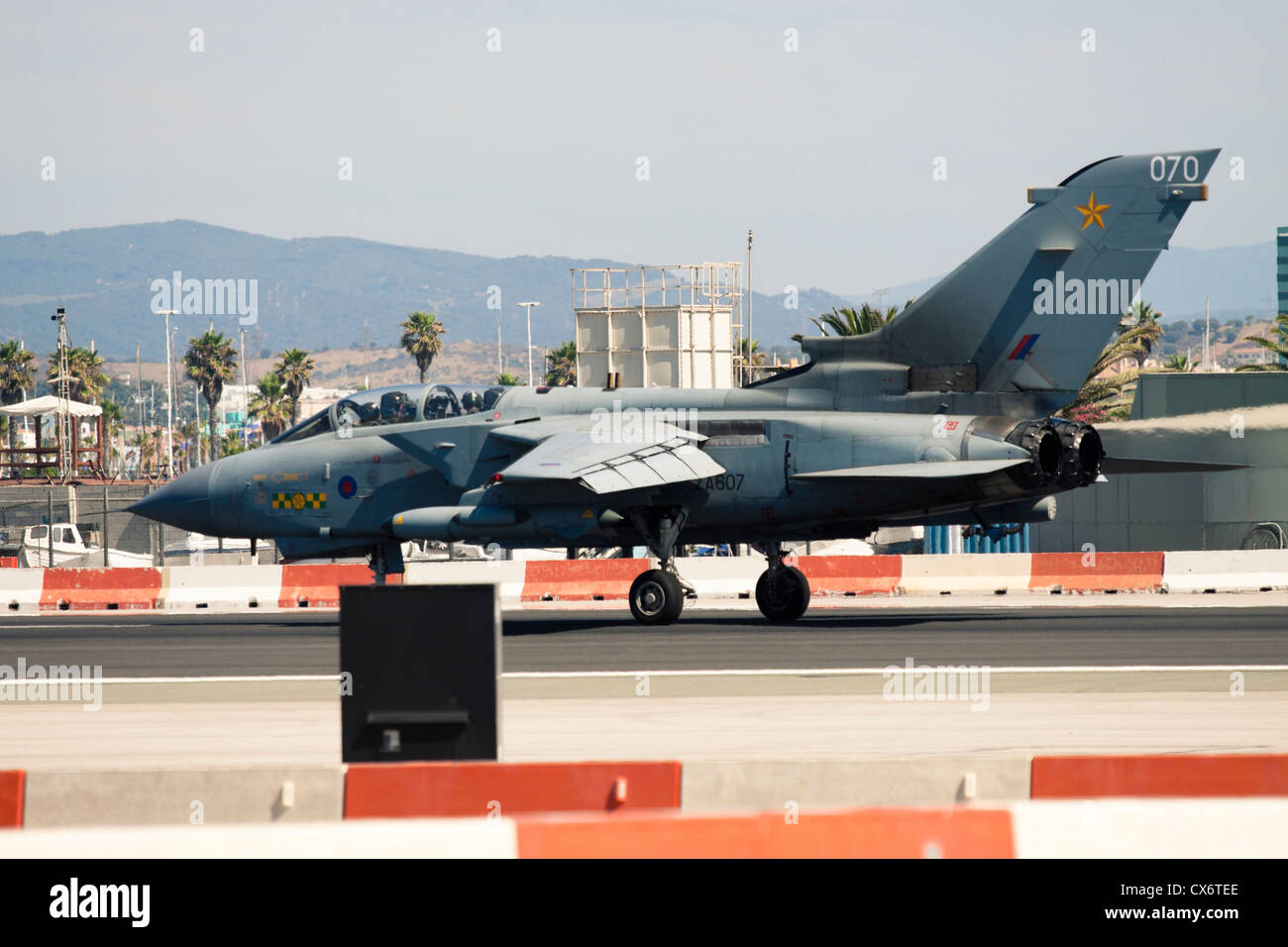 Tornado Aircraft ZA607 at RAF Gibraltar Airport. 2 July 2012, Gibraltar, UK. Stock Photo