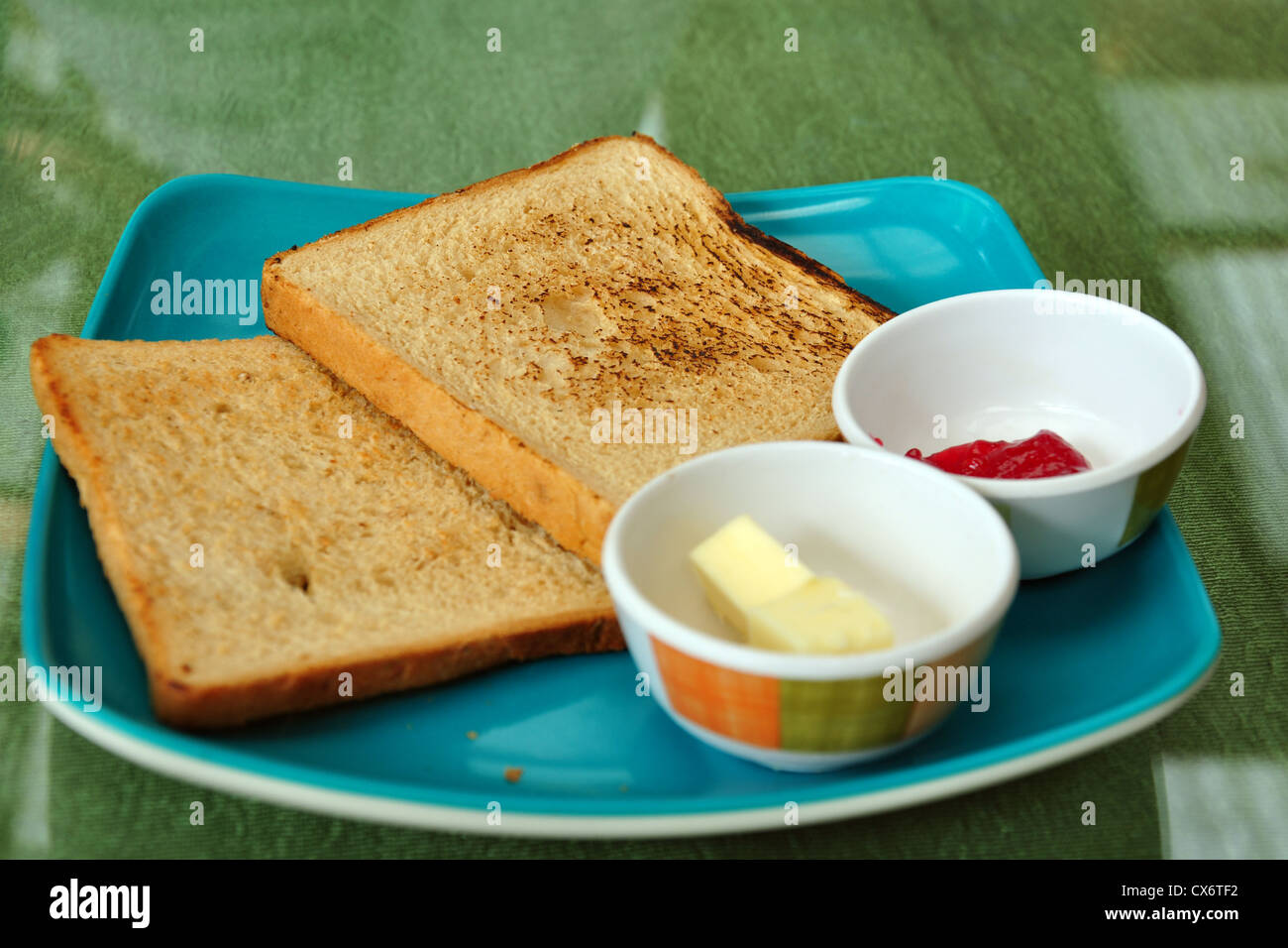 toast with jam and butter spread for breakfast Stock Photo Alamy