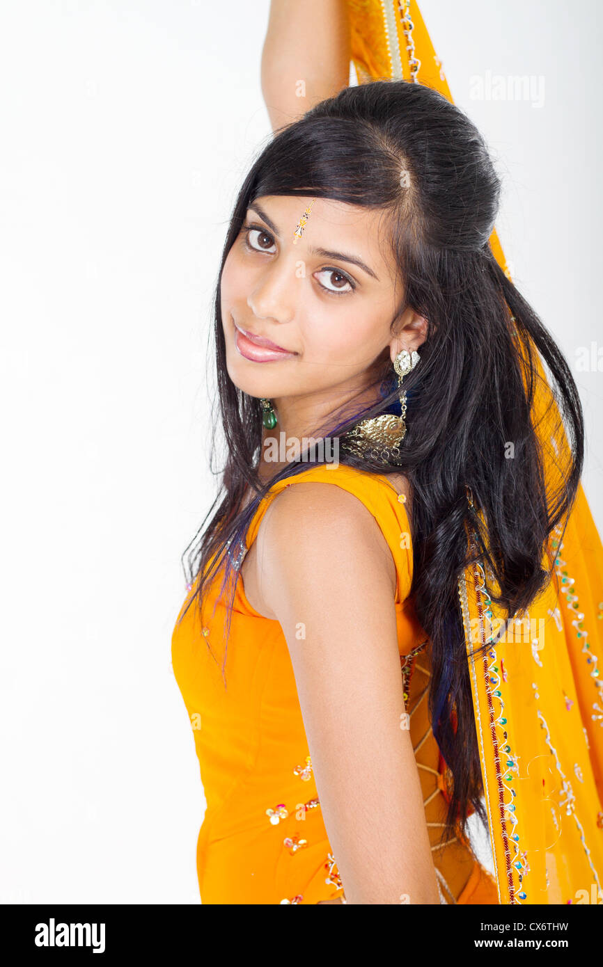 young Indian woman in sari Stock Photo - Alamy