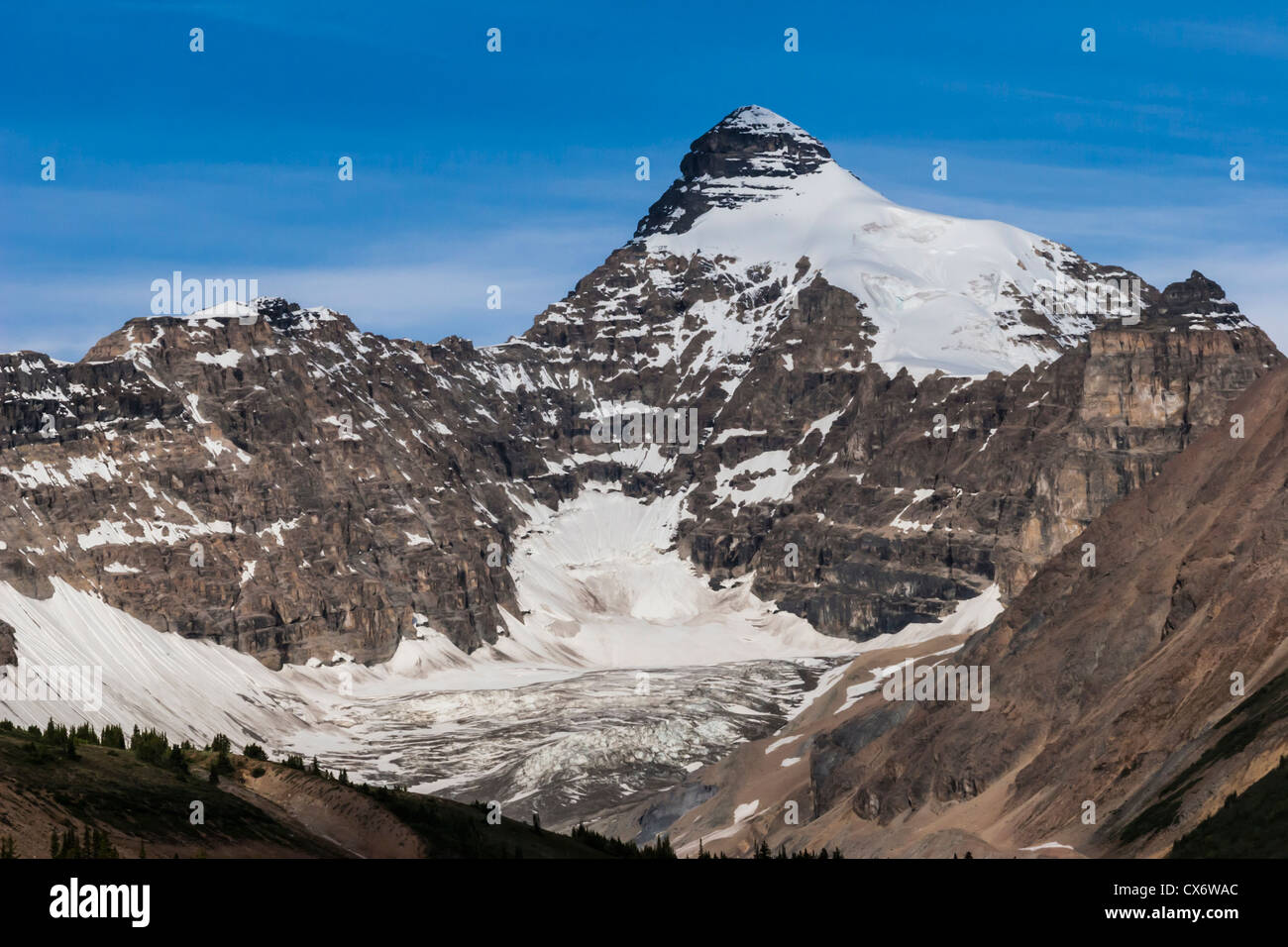 Saskatchewan Glacier seen from the Icefields Parkway in Banff National