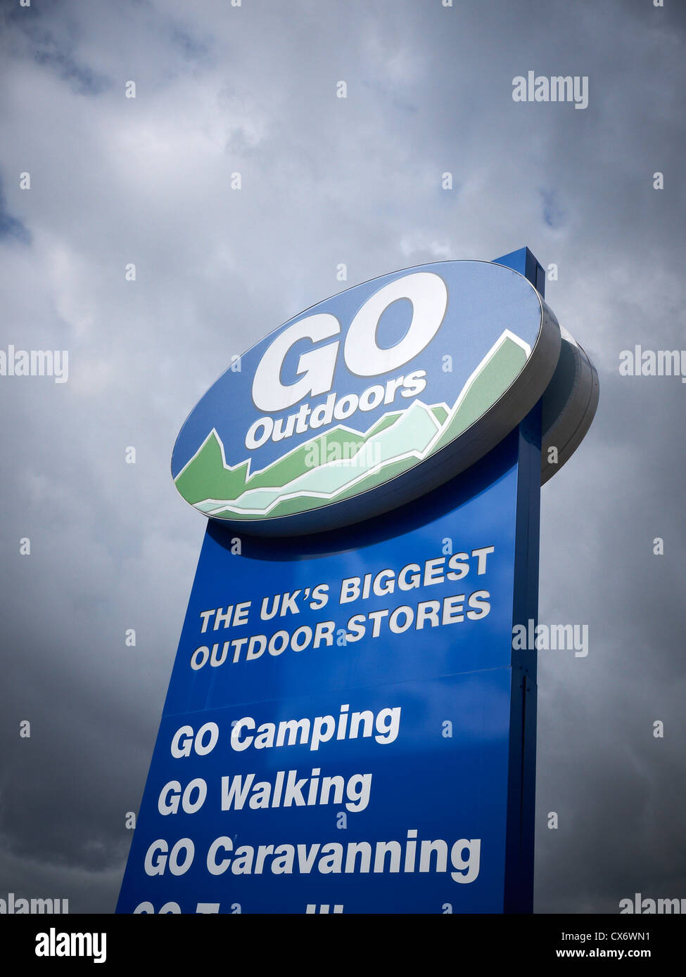 GO Outdoors sign in the UK Stock Photo