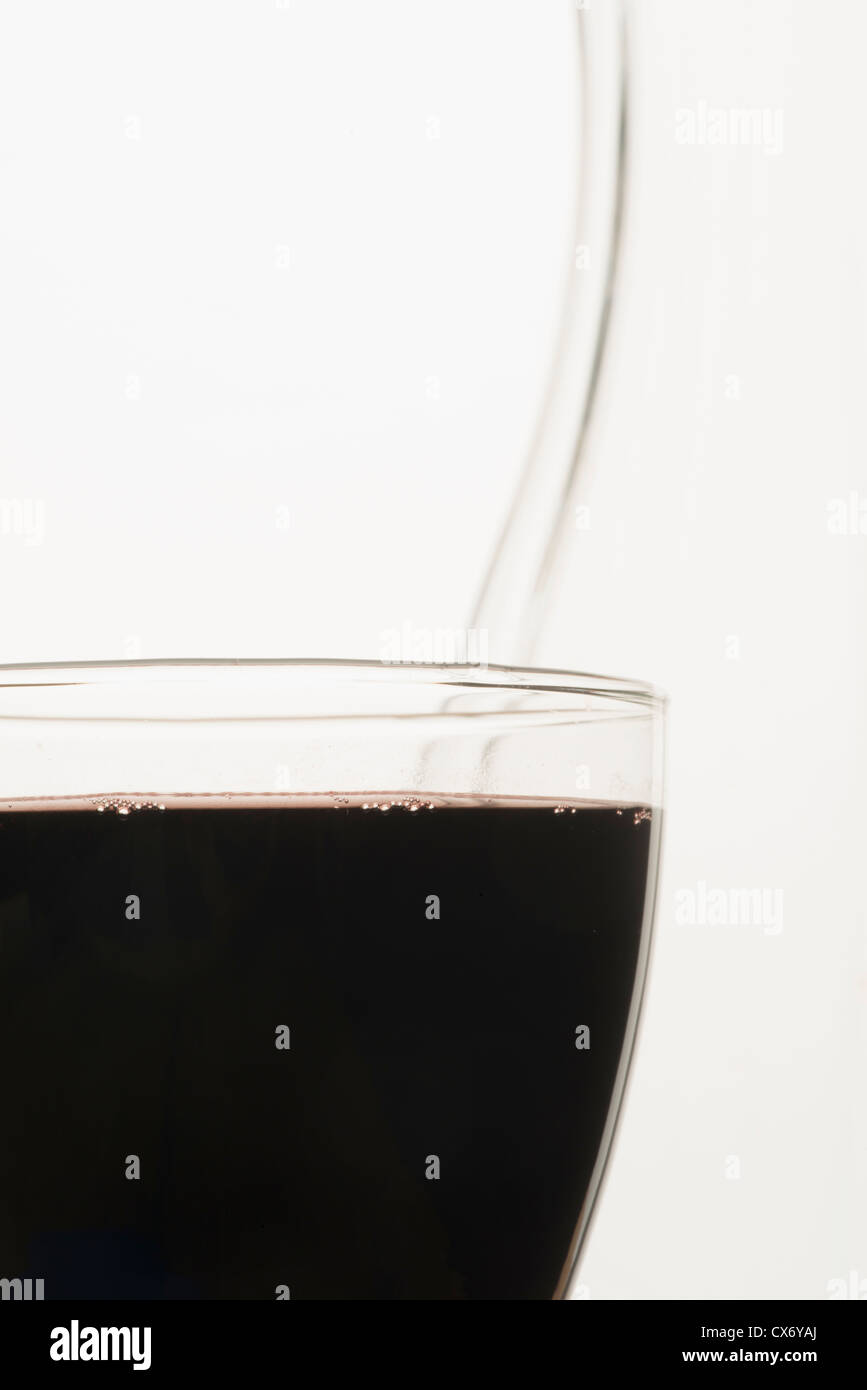 Extreme close up of a full glass of red wine Stock Photo