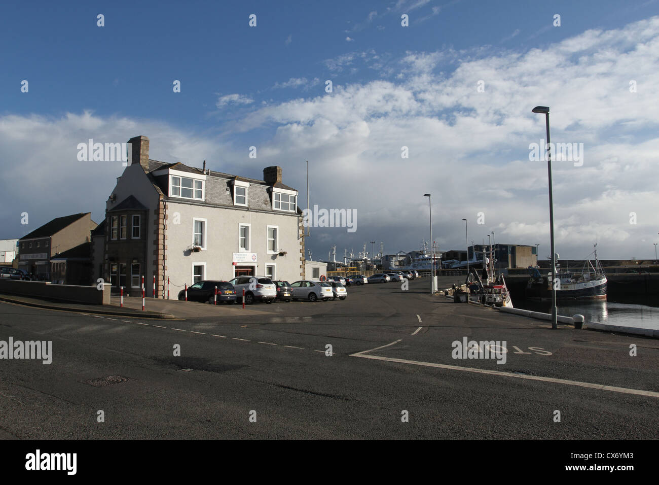 Fraserburgh harbour Office Scotland September 2012 Stock Photo Alamy