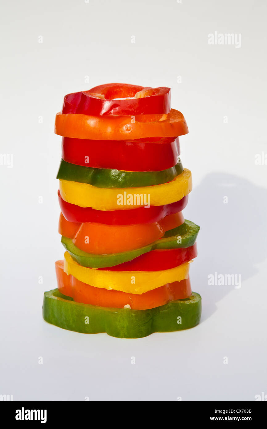 Green peppers sliced on white hi-res stock photography and images - Alamy