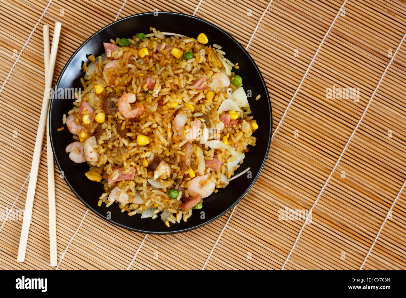 Special fried rice chinese food served at restaurants Stock Photo