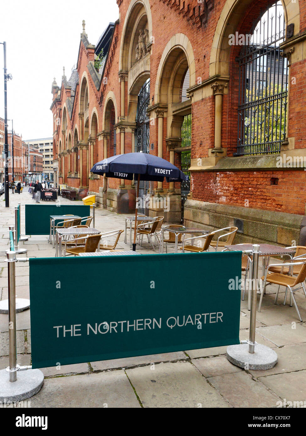 Pavement cafe in Northern Quarter Manchester UK Stock Photo