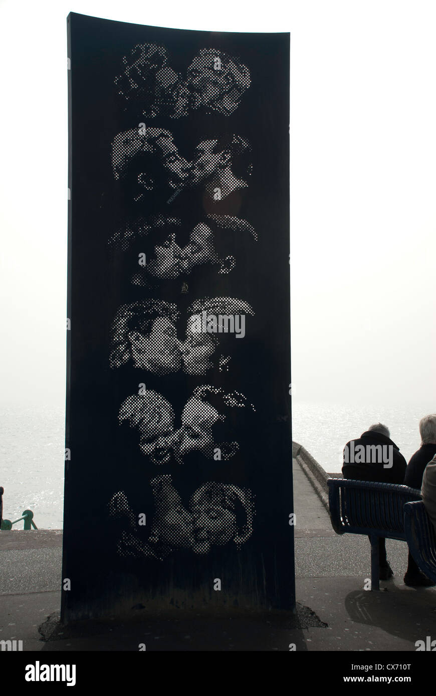 'KIss Wall' sculpture, Brighton seafront, East Sussex, England Stock