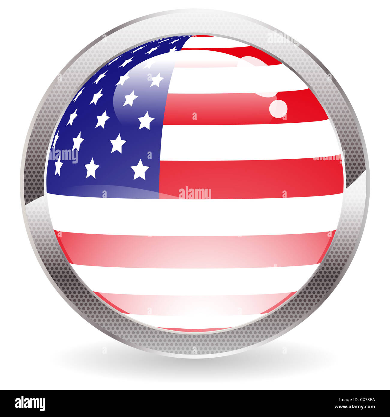 Vector american flag button hi-res stock photography and images - Alamy