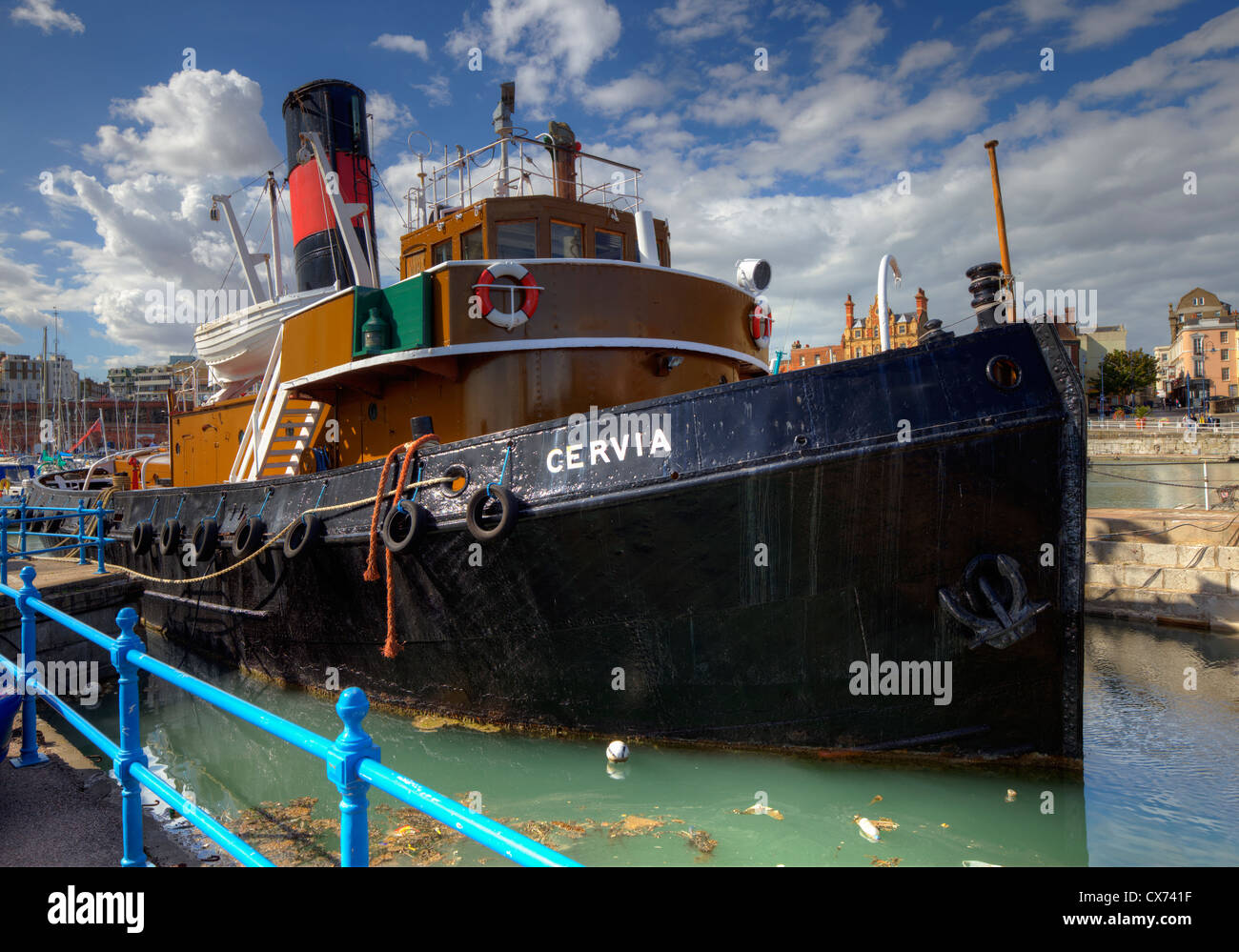 The Steam Tug Cervia in Ramsgate Harbour. Stock Photo