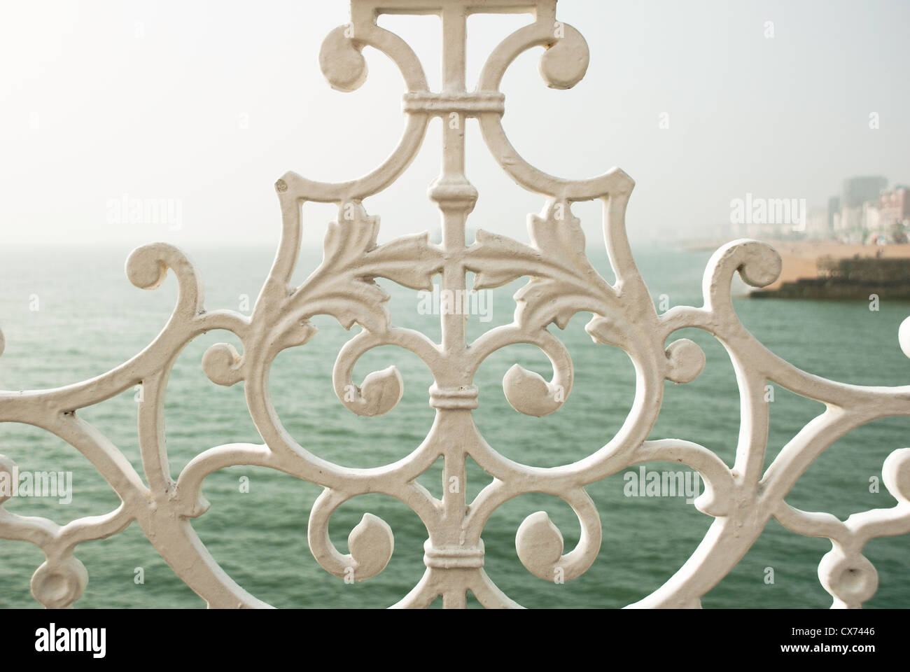 Ornate railings on Brighton Pier Stock Photo Alamy