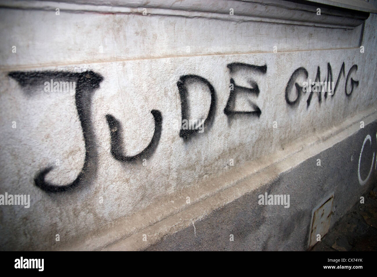 Graffiti Caption Of Jude Gang In Krakow Poland Stock Photo Alamy