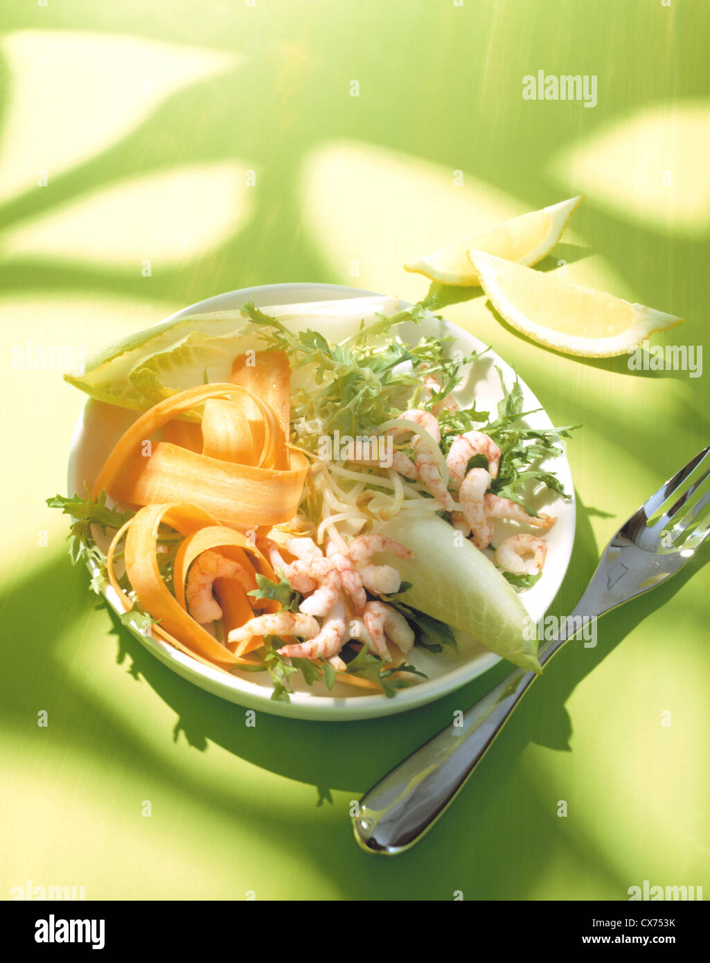 Lettuce with crabs, carrots and sprouts Stock Photo - Alamy