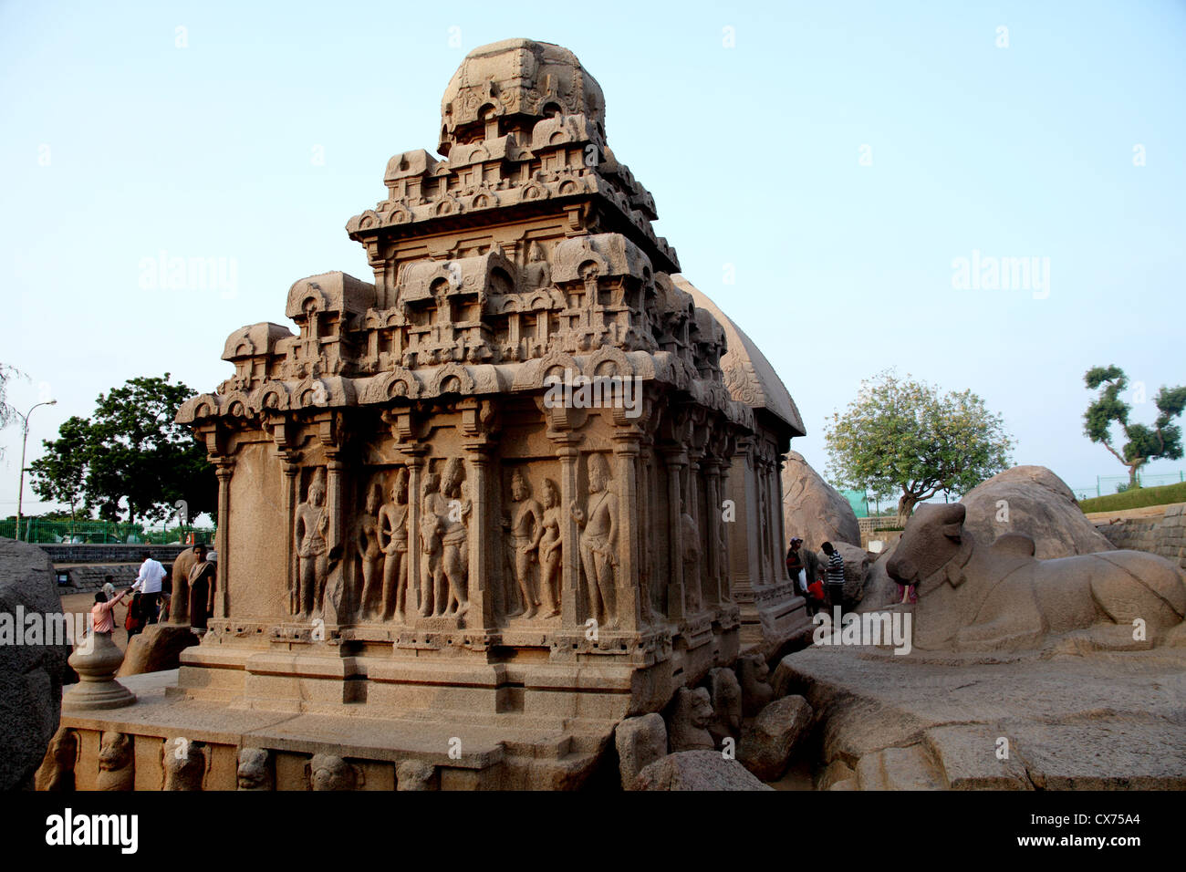 Pancha ratha temple in Mammallapuram, India Stock Photo