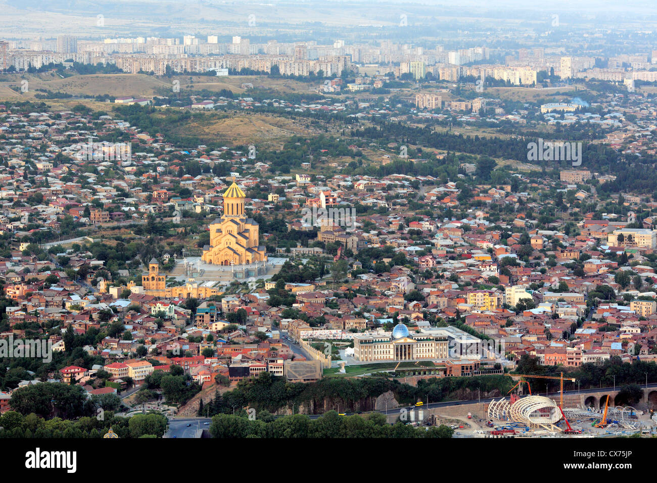 View of Tbilisi from Mtatsminda, Georgia Stock Photo
