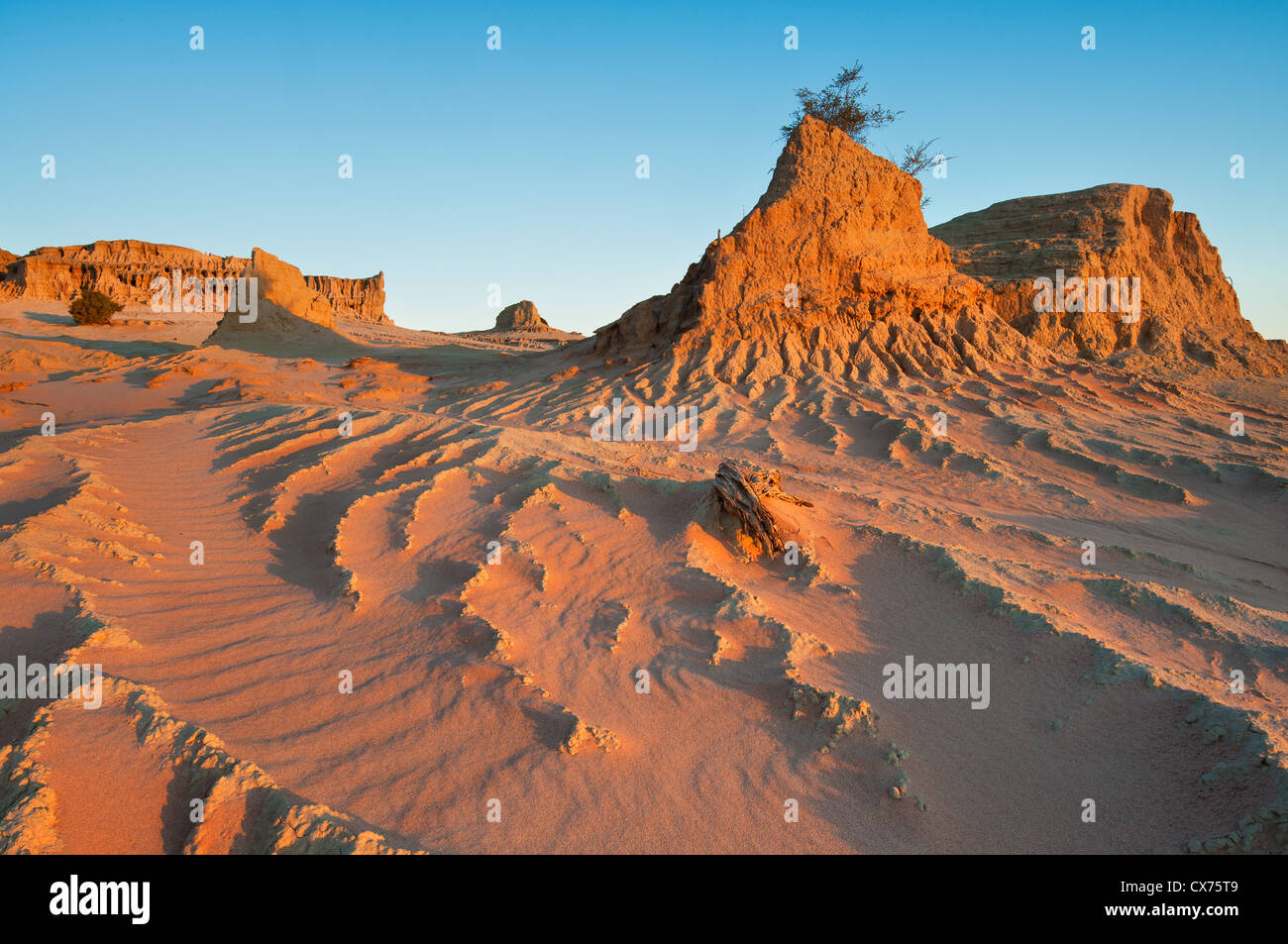 Sand dunes of the Walls of China in Mungo National Park. Stock Photo
