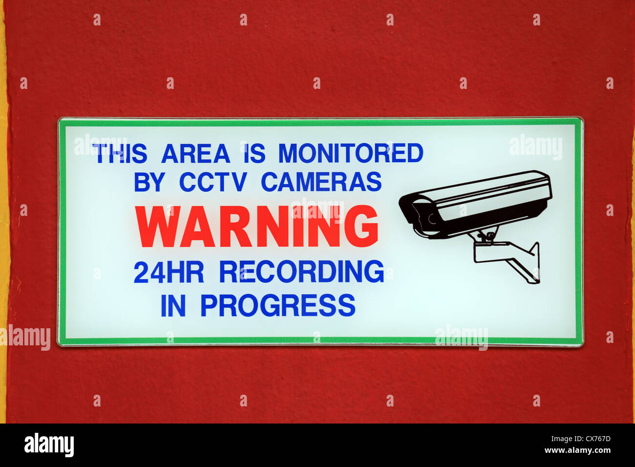 Cctv camera warning sign hi-res stock photography and images - Alamy