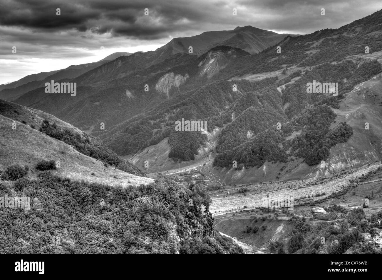 Mountain landscape, Mtiuleti, Georgia Stock Photo