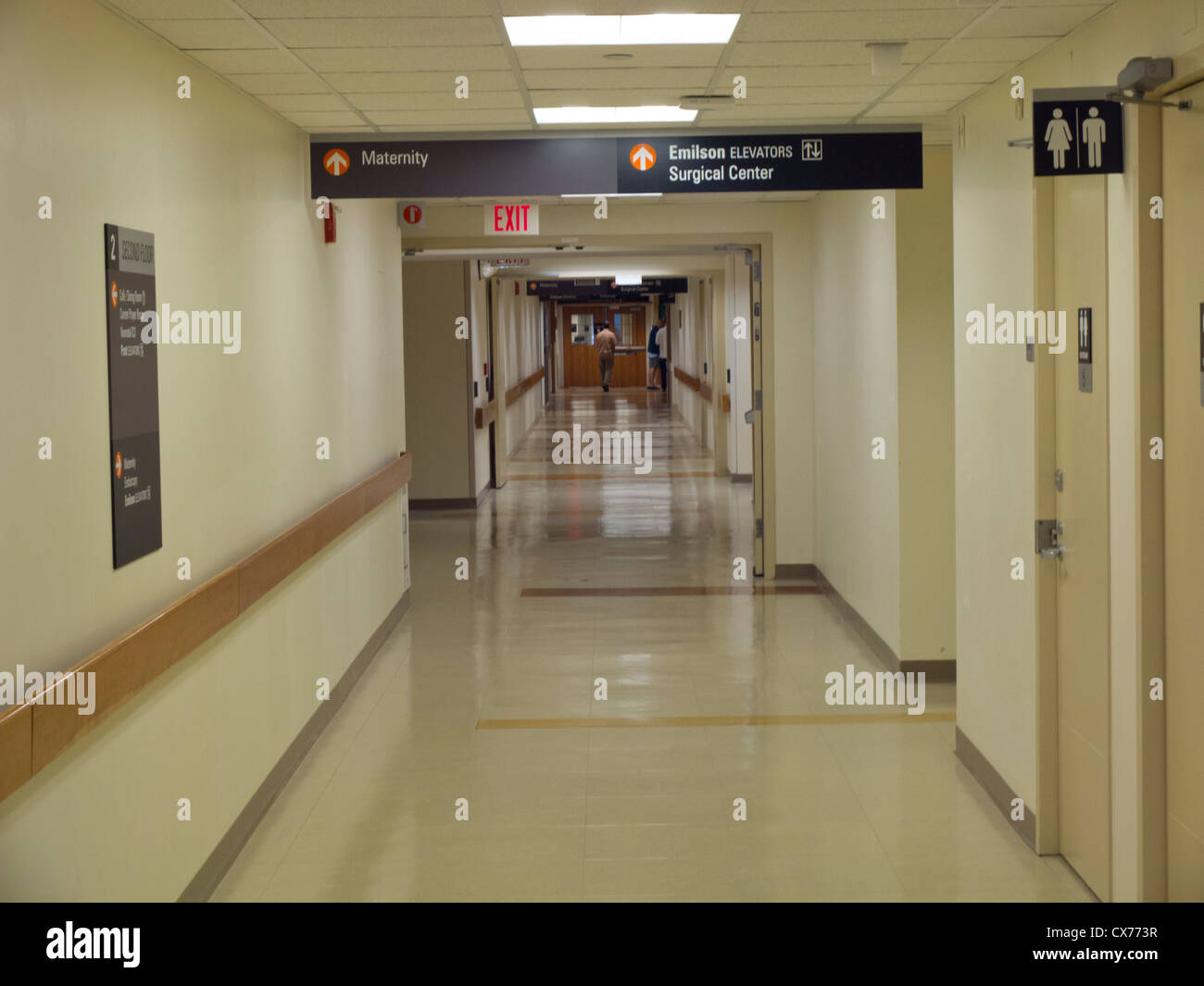 empty hospital hallway Stock Photo