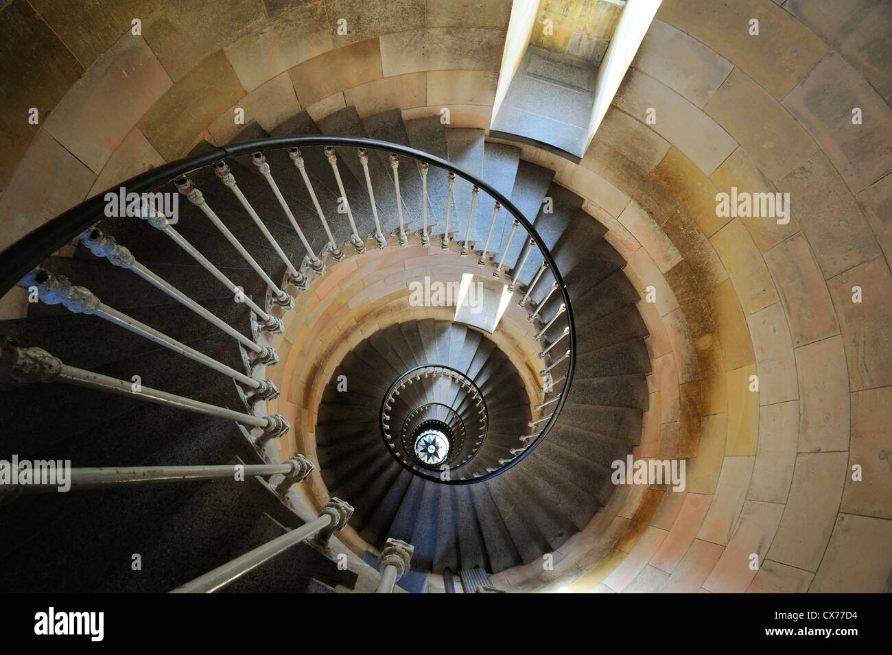 Spiral staircase inside the lighthouse Phare des Baleines on the island Ile de Ré, Charente-Maritime, France Stock Photo
