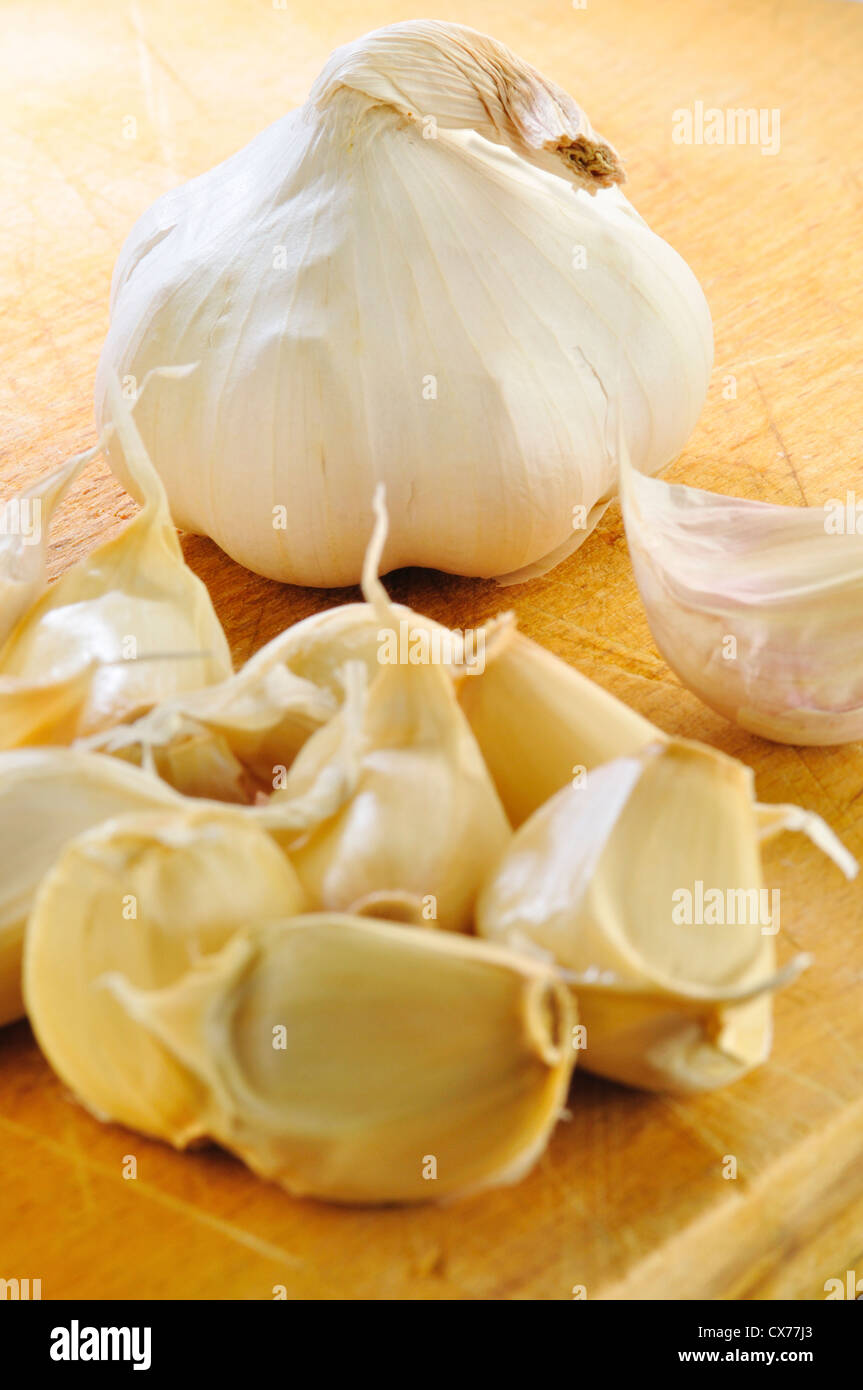 Garlic with Cloves of Garlic Stock Photo Alamy