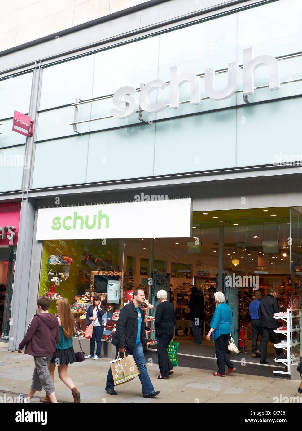 Schuh shop on Market Street in Manchester UK Stock Photo