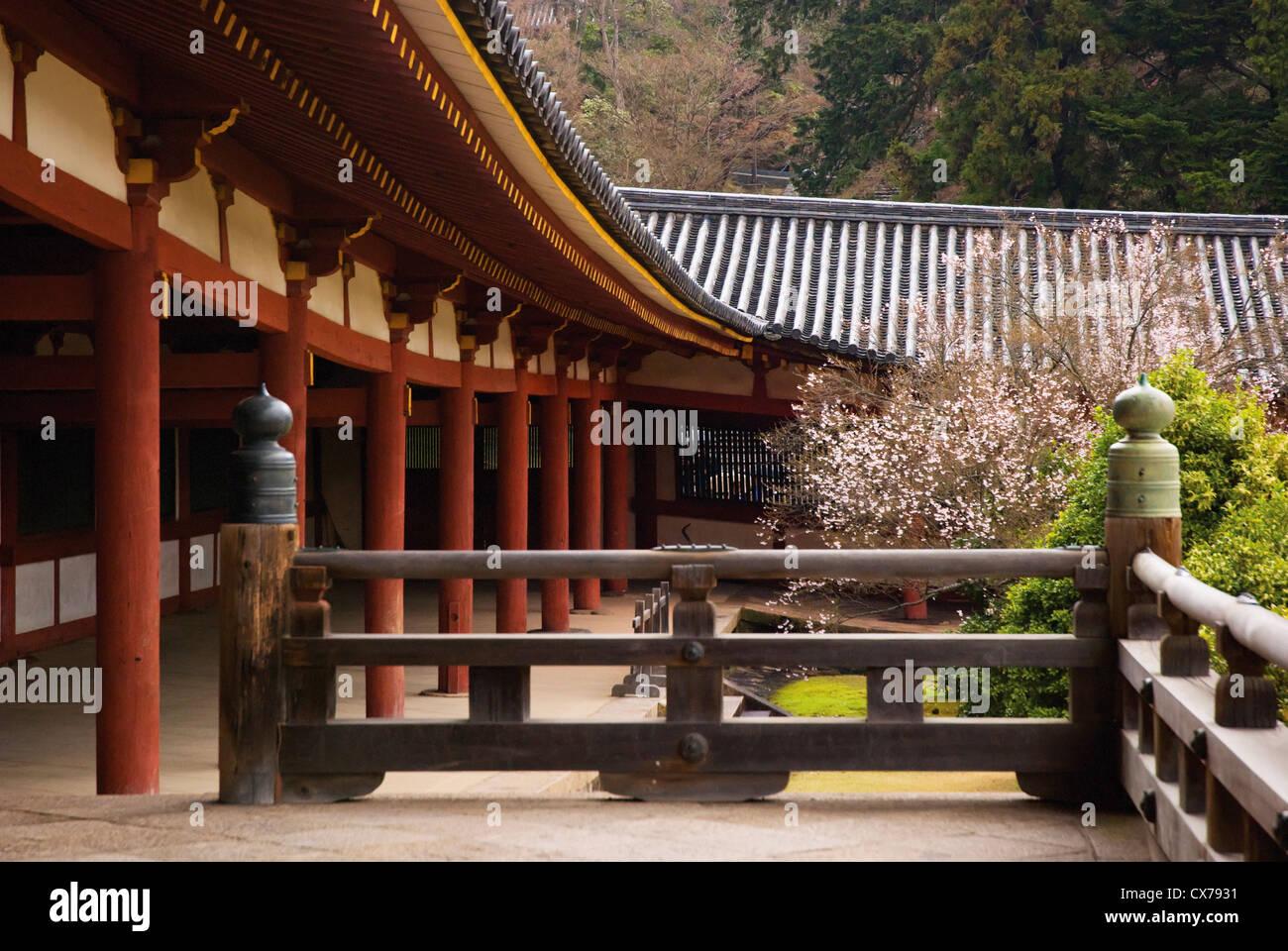 Japanese Temple Garden; Nara, Japan Stock Photo