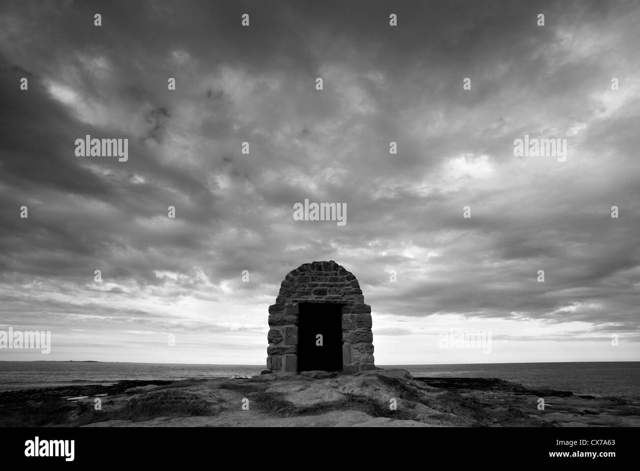The Old Powder House at Seahouses on the Northumberland coast. Stock Photo