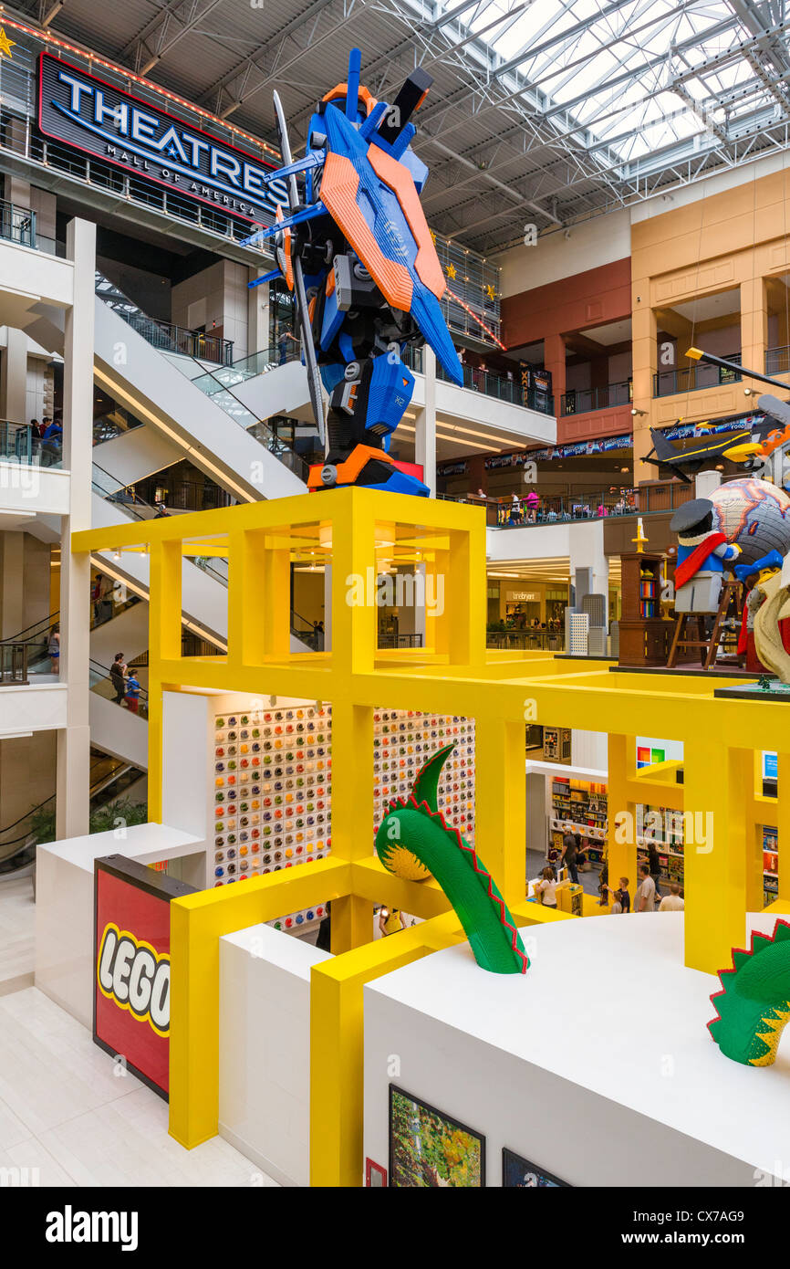 Lego figures in the Nickelodeon Universe indoor amusement park, Mall of America, Bloomington, Minneapolis, Minnesota, USA Stock Photo