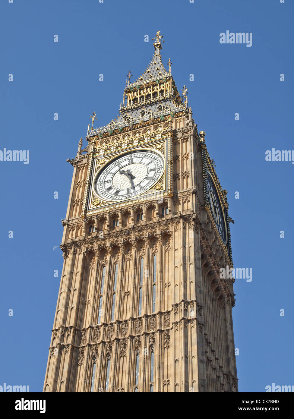 Big Ben at the Houses of Parliament  Westminster Palace in London UK Stock Photo