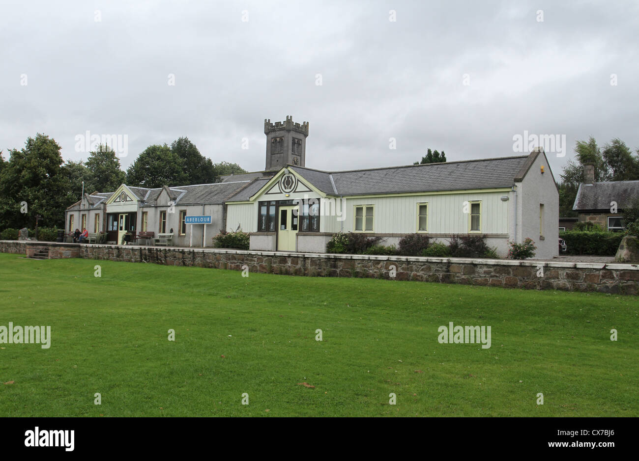 Speyside Way visitors centre in former Aberlour railway station Scotland  September 2012 Stock Photo